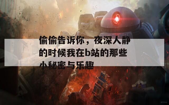 偷偷告诉你，夜深人静的时候我在b站的那些小秘密与乐趣
