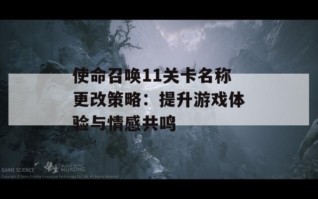 使命召唤11关卡名称更改策略：提升游戏体验与情感共鸣
