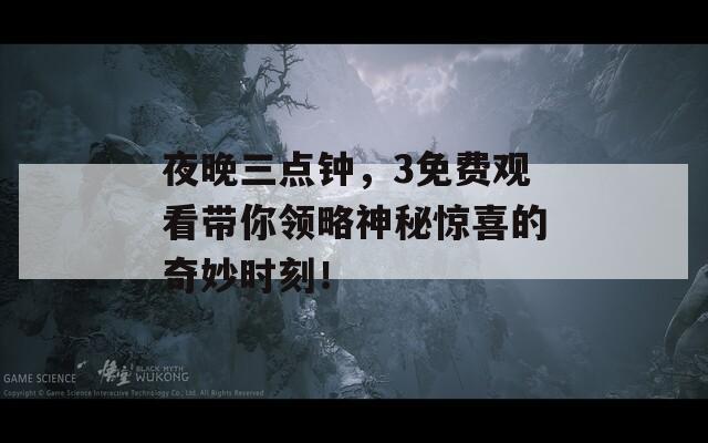 夜晚三点钟，3免费观看带你领略神秘惊喜的奇妙时刻！