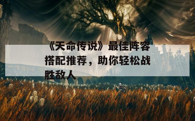 《天命传说》最佳阵容搭配推荐，助你轻松战胜敌人