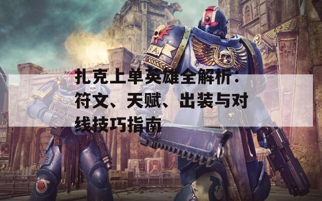 扎克上单英雄全解析：符文、天赋、出装与对线技巧指南