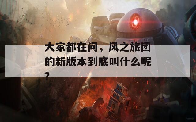 大家都在问，风之旅团的新版本到底叫什么呢？