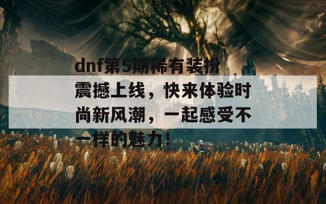 dnf第5期稀有装扮震撼上线，快来体验时尚新风潮，一起感受不一样的魅力！