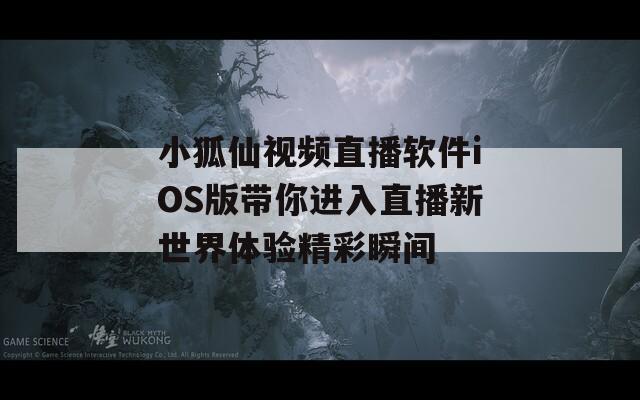 小狐仙视频直播软件iOS版带你进入直播新世界体验精彩瞬间