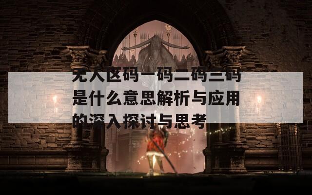 无人区码一码二码三码是什么意思解析与应用的深入探讨与思考