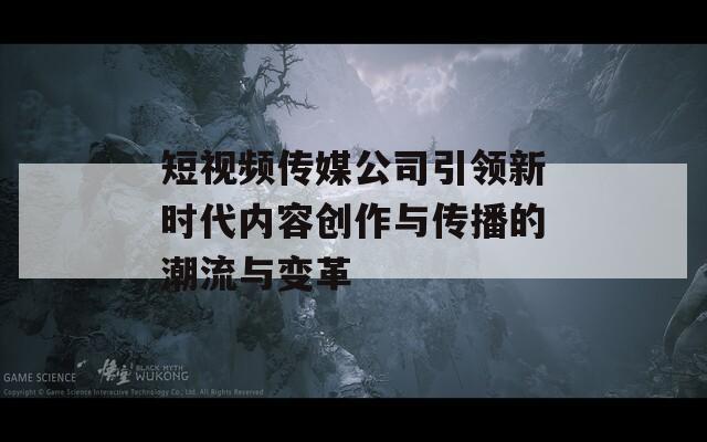 短视频传媒公司引领新时代内容创作与传播的潮流与变革