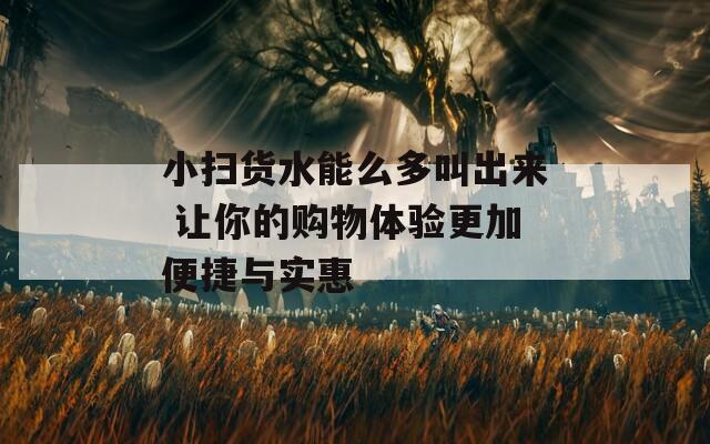 小扫货水能么多叫出来 让你的购物体验更加便捷与实惠