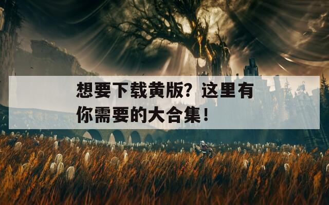 想要下载黄版？这里有你需要的大合集！