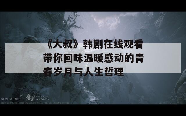 《大叔》韩剧在线观看带你回味温暖感动的青春岁月与人生哲理