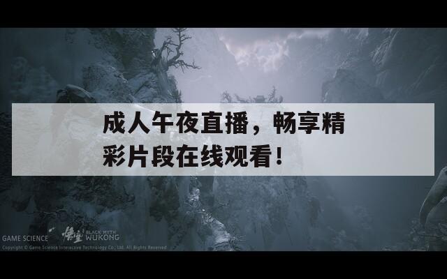 成人午夜直播，畅享精彩片段在线观看！