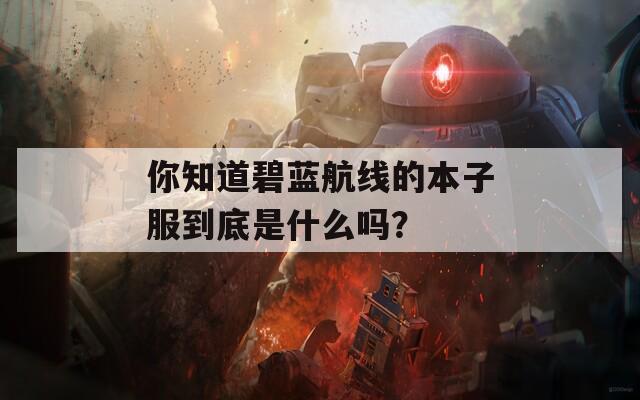 你知道碧蓝航线的本子服到底是什么吗？