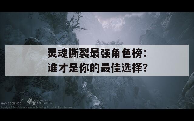 灵魂撕裂最强角色榜：谁才是你的最佳选择？