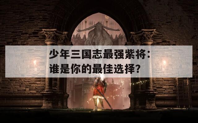 少年三国志最强紫将：谁是你的最佳选择？