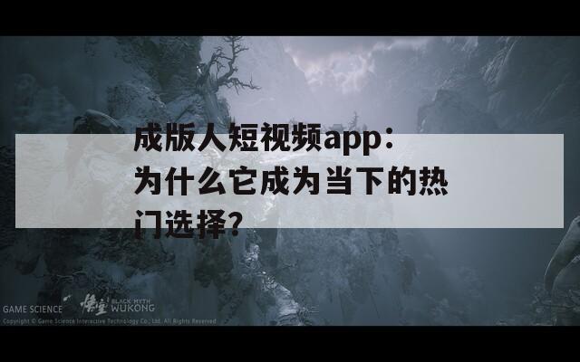 成版人短视频app：为什么它成为当下的热门选择？