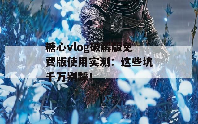糖心vlog破解版免费版使用实测：这些坑千万别踩！