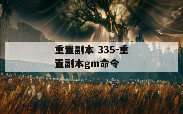 重置副本 335-重置副本gm命令