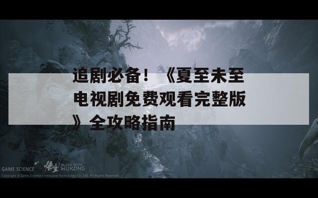 追剧必备！《夏至未至电视剧免费观看完整版》全攻略指南