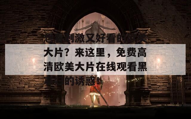 想看刺激又好看的欧美大片？来这里，免费高清欧美大片在线观看黑寡妇的诱惑！