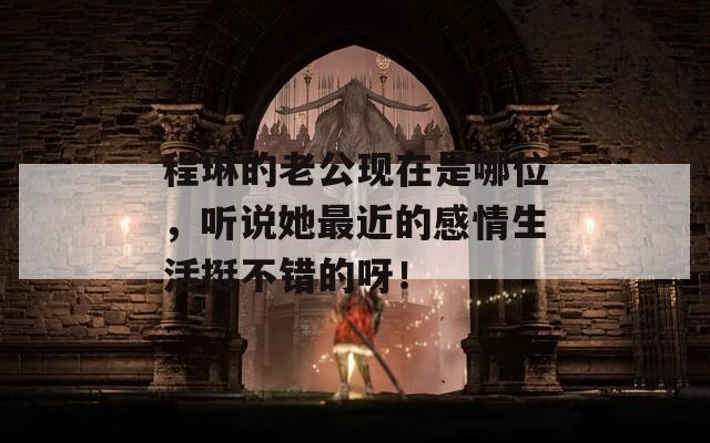 程琳的老公现在是哪位，听说她最近的感情生活挺不错的呀！