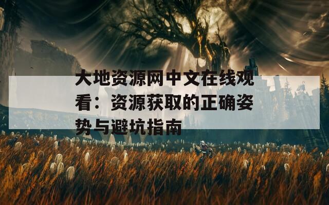 大地资源网中文在线观看：资源获取的正确姿势与避坑指南