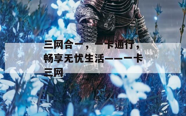三网合一，一卡通行，畅享无忧生活——一卡三网