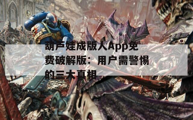 葫芦娃成版人App免费破解版：用户需警惕的三大真相
