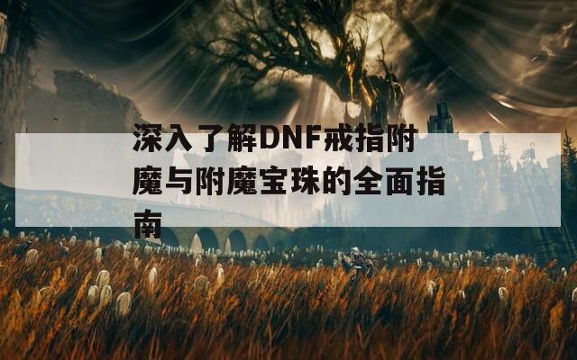 深入了解DNF戒指附魔与附魔宝珠的全面指南