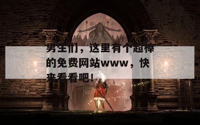 男生们，这里有个超棒的免费网站www，快来看看吧！