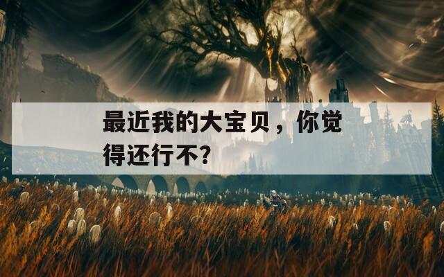 最近我的大宝贝，你觉得还行不？