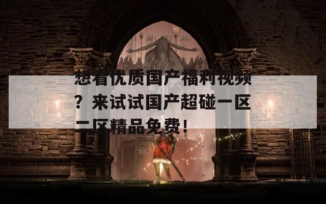 想看优质国产福利视频？来试试国产超碰一区二区精品免费！