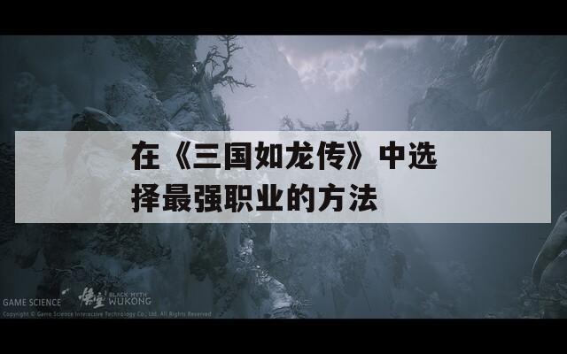 在《三国如龙传》中选择最强职业的方法