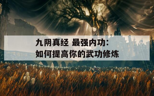九阴真经 最强内功：如何提高你的武功修炼