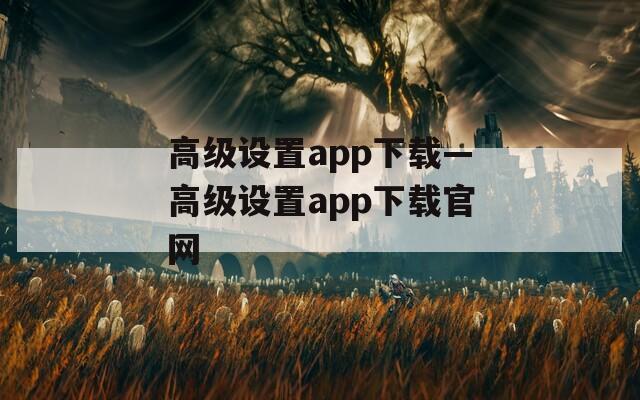 高级设置app下载—高级设置app下载官网