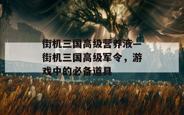 街机三国高级营养液—街机三国高级军令，游戏中的必备道具