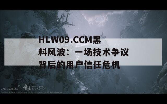 HLW09.CCM黑料风波：一场技术争议背后的用户信任危机