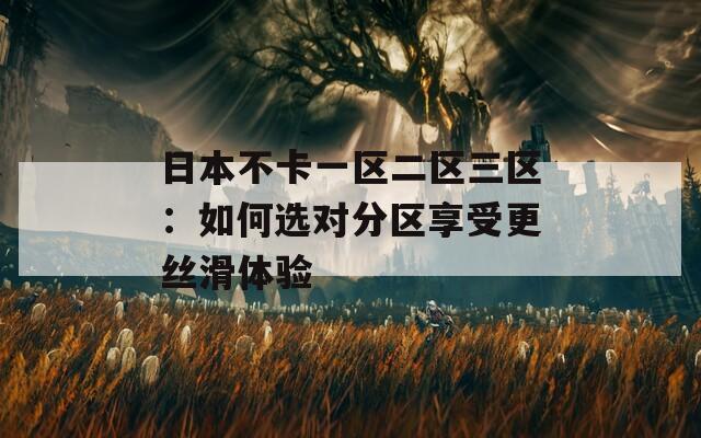 日本不卡一区二区三区：如何选对分区享受更丝滑体验