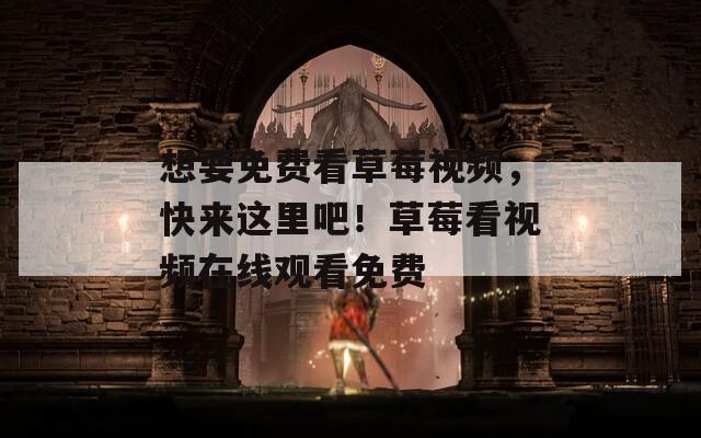 想要免费看草莓视频，快来这里吧！草莓看视频在线观看免费