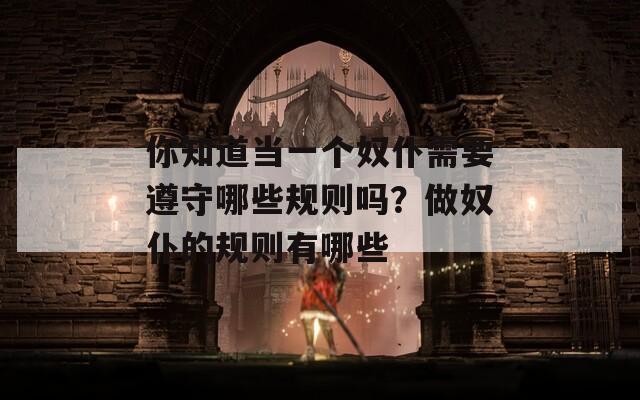 你知道当一个奴仆需要遵守哪些规则吗？做奴仆的规则有哪些
