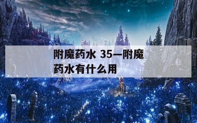 附魔药水 35—附魔药水有什么用