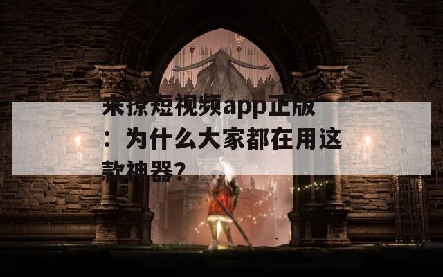 来撩短视频app正版：为什么大家都在用这款神器？