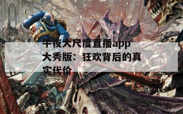 午夜大尺度直播app大秀版：狂欢背后的真实代价