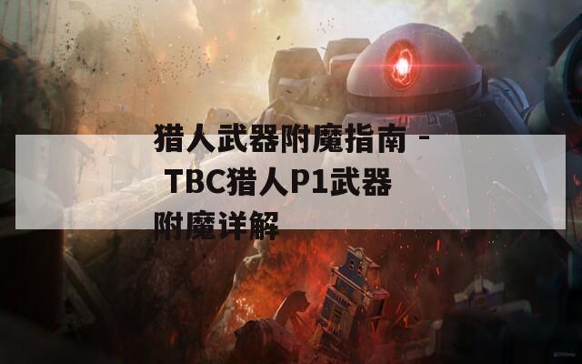 猎人武器附魔指南 - TBC猎人P1武器附魔详解